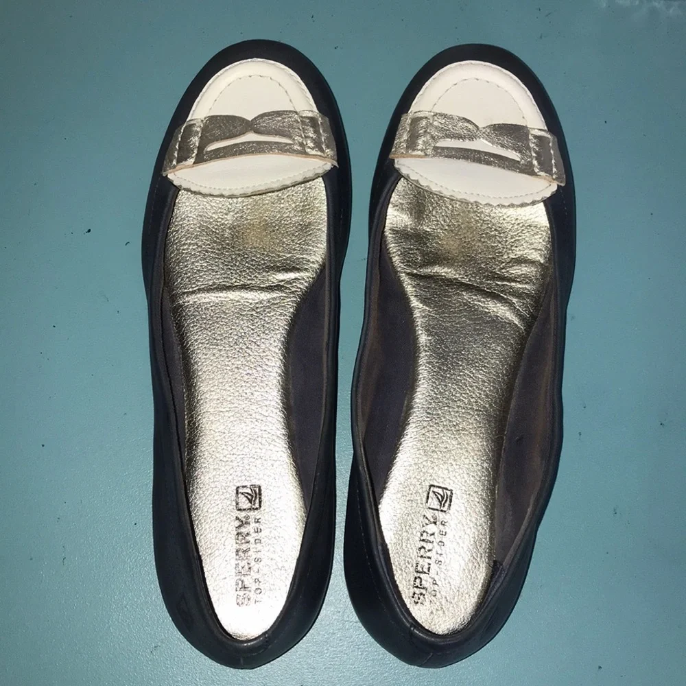 Sperry navy, ivory & gold penny loafer flats 6.5M - Picture 12 of 12